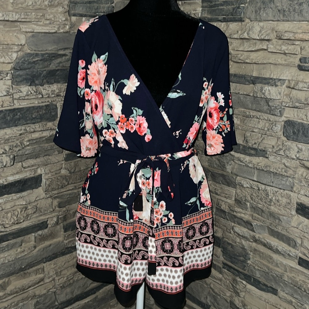 Three Pink Hearts Romper
